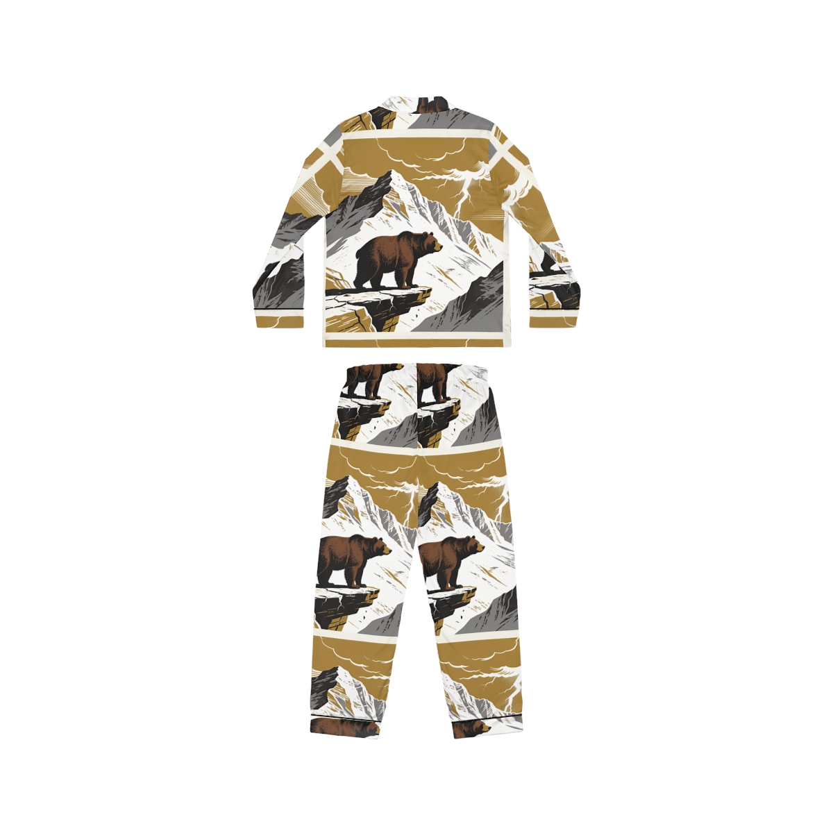 HD Thunder Ridge Bear Women’s Satin Pajama Set — additional view