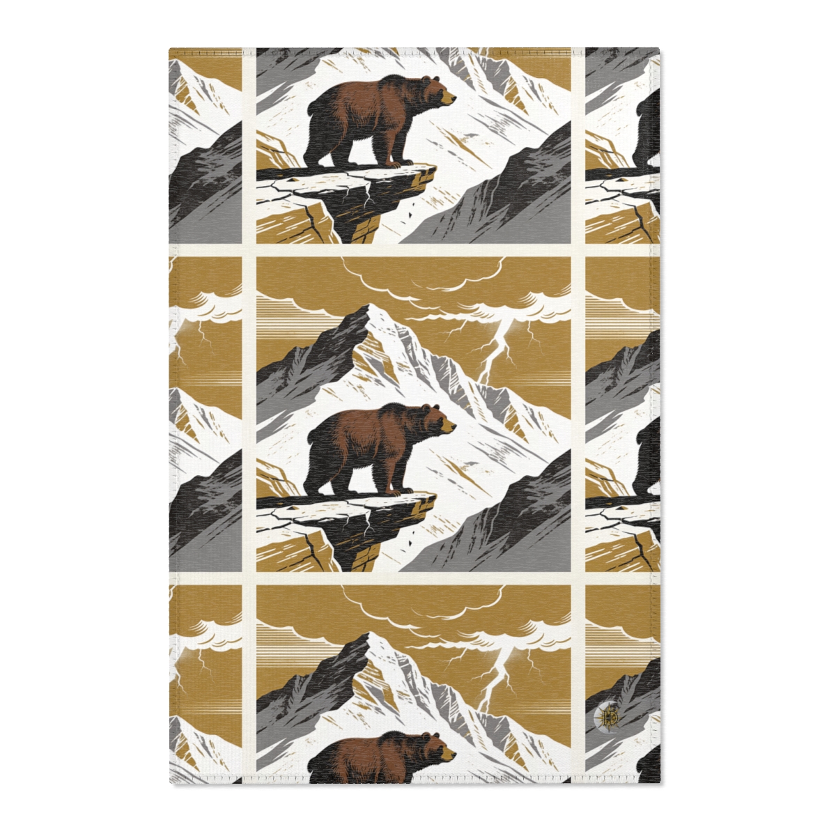 HD Thunder Ridge Bear Polyester Chenille Area Rug