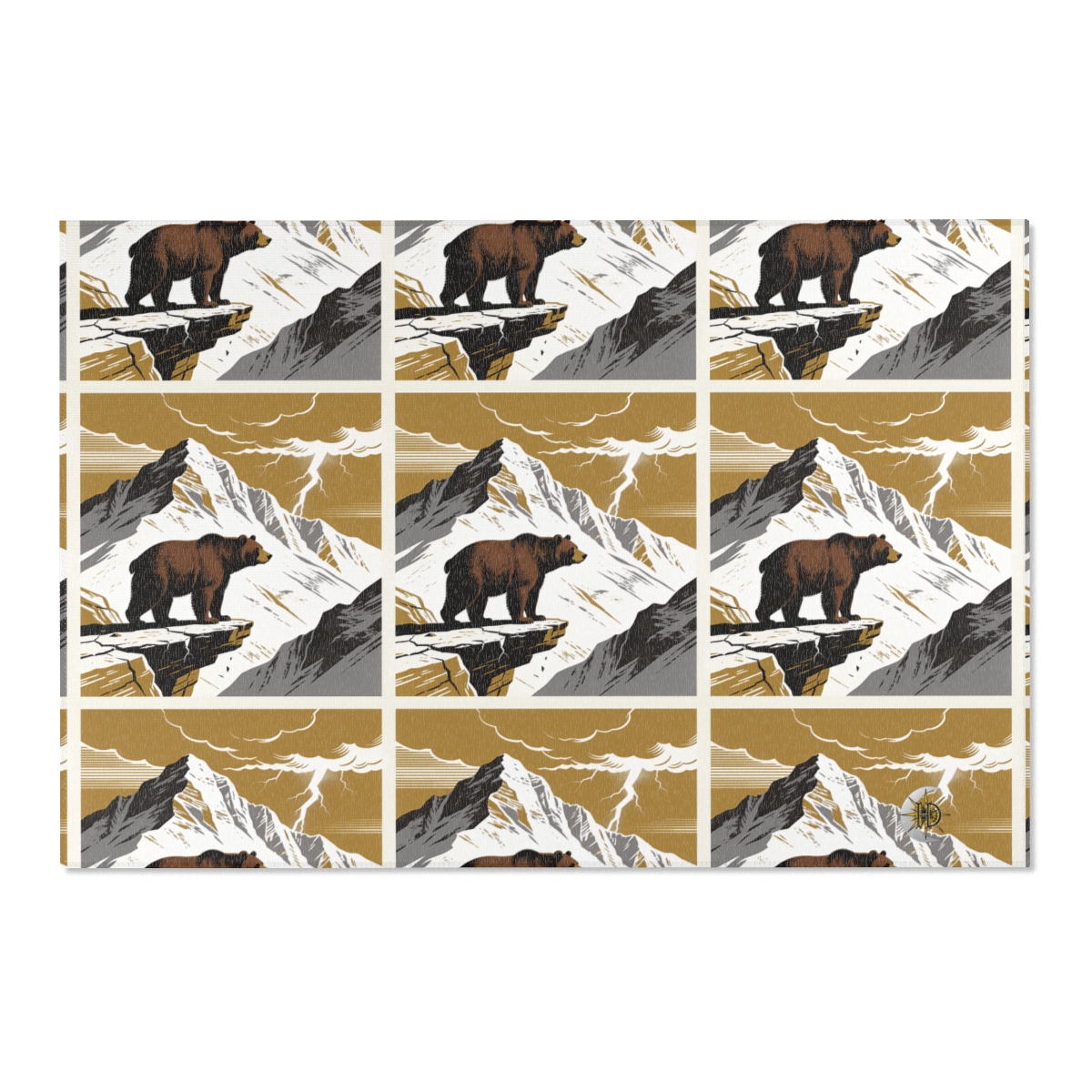 HD Thunder Ridge Bear Polyester Chenille Area Rug — additional view