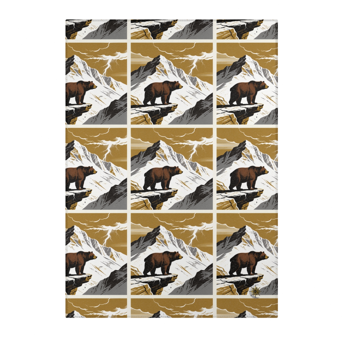HD Thunder Ridge Bear Polyester Chenille Area Rug — additional view