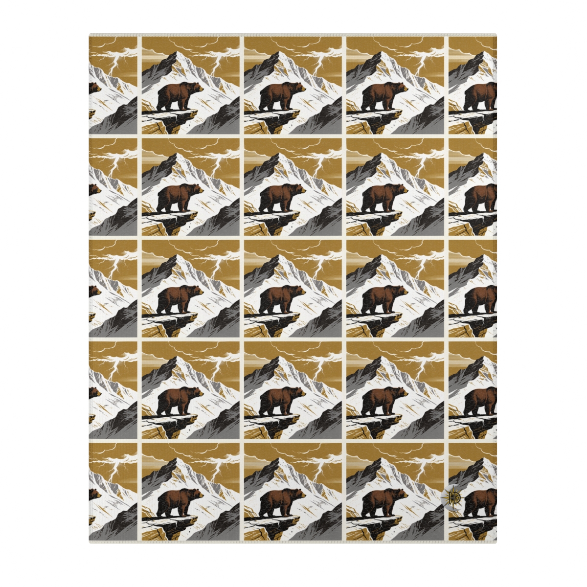 HD Thunder Ridge Bear Polyester Chenille Area Rug — additional view