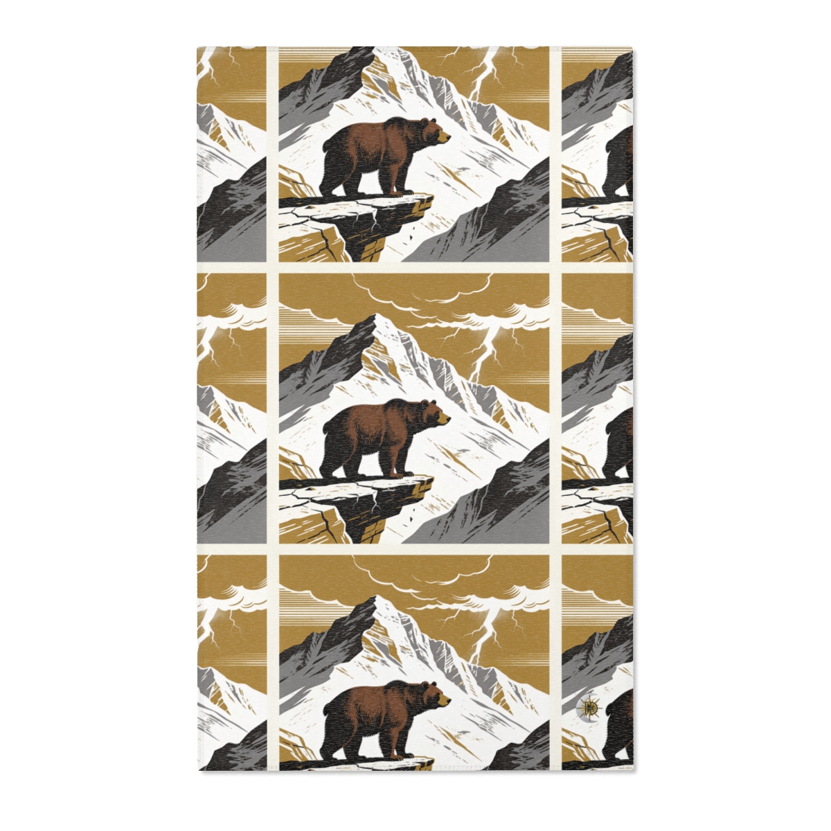 HD Thunder Ridge Bear Polyester Chenille Area Rug — additional view