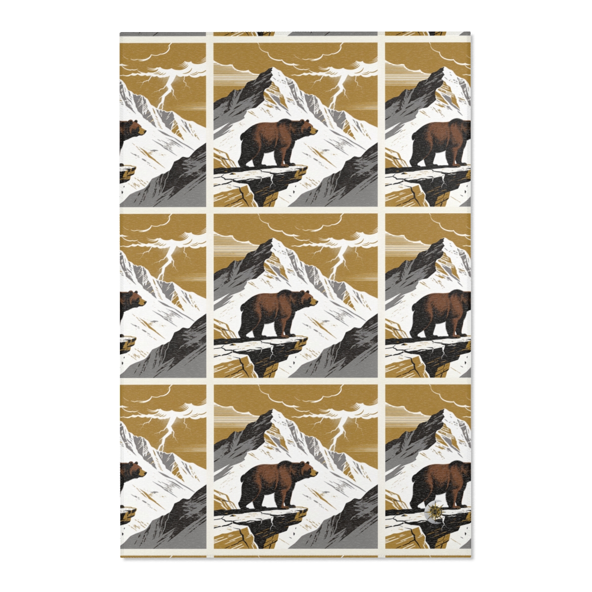 HD Thunder Ridge Bear Polyester Chenille Area Rug — additional view