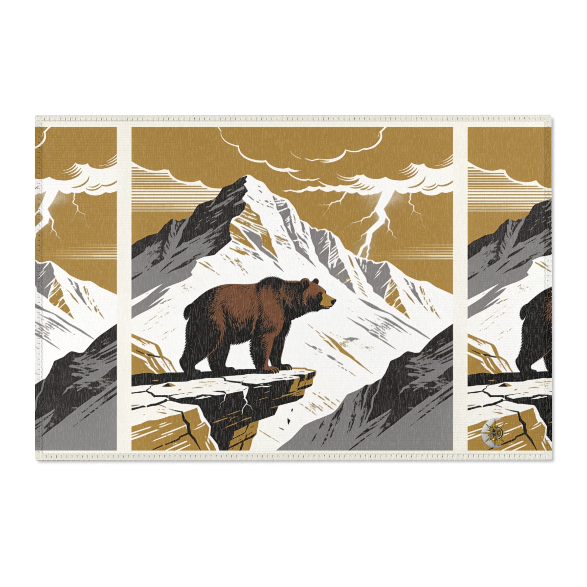 HD Thunder Ridge Bear Polyester Chenille Area Rug — additional view