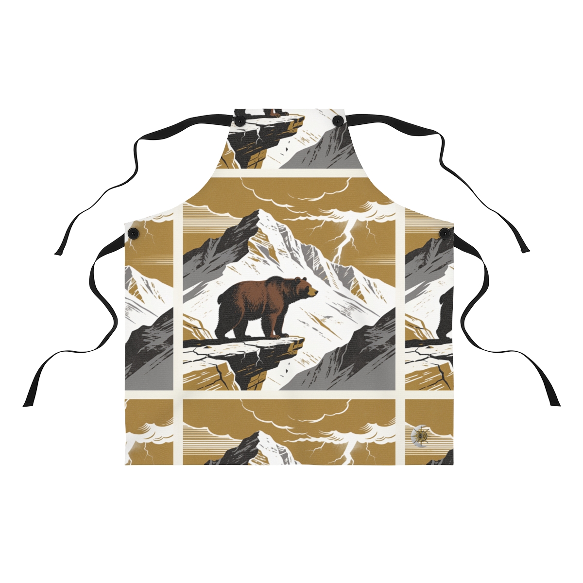 HD Thunder Ridge Bear Polyester Kitchen Apron