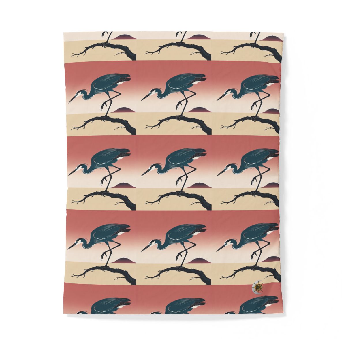 HD Coral Heron 100% Cotton Duvet Cover