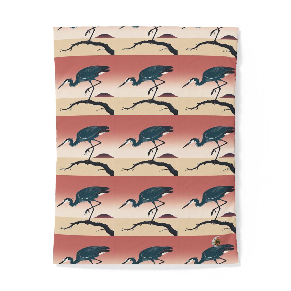 HD Coral Heron 100% Cotton Duvet Cover — additional view