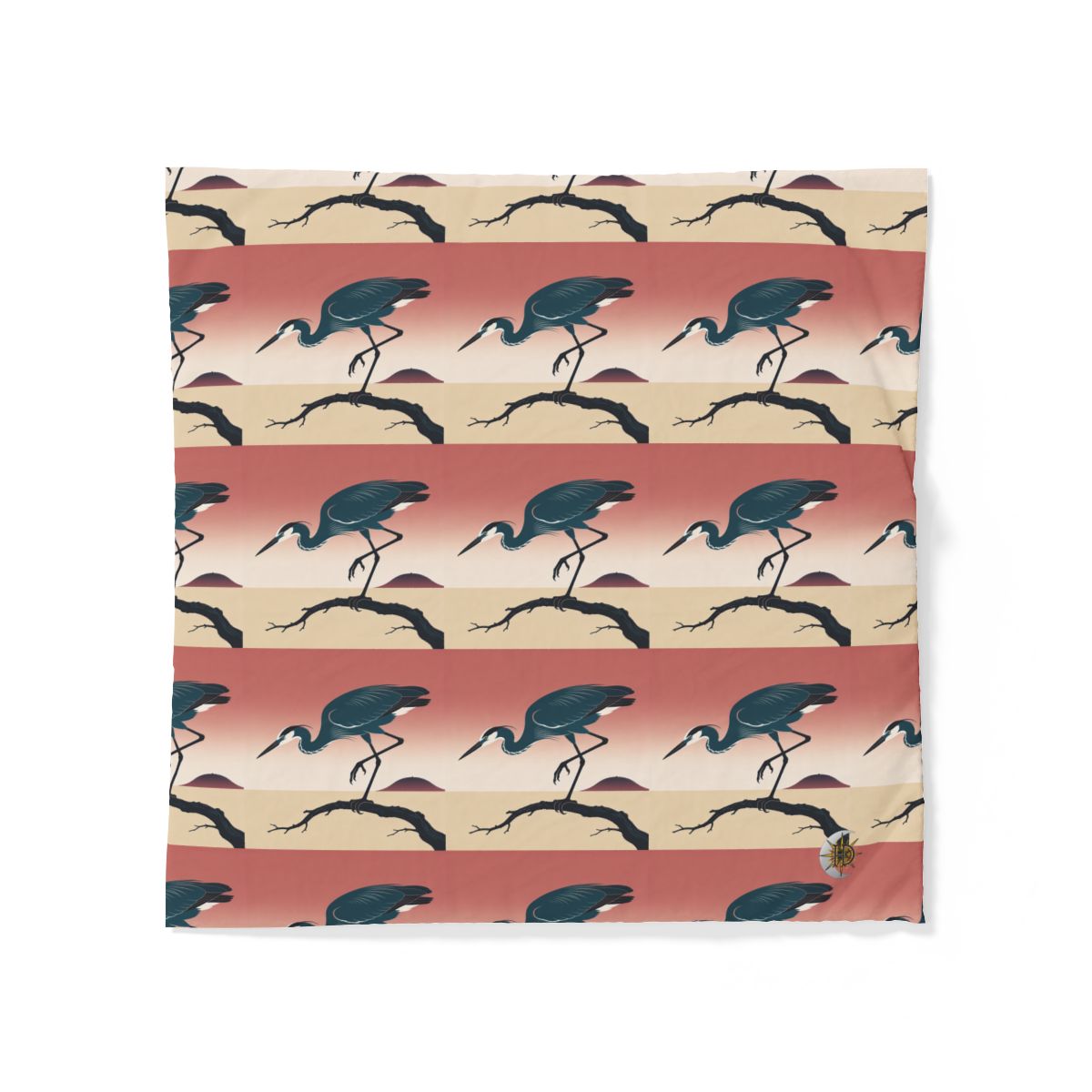 HD Coral Heron 100% Cotton Duvet Cover — additional view