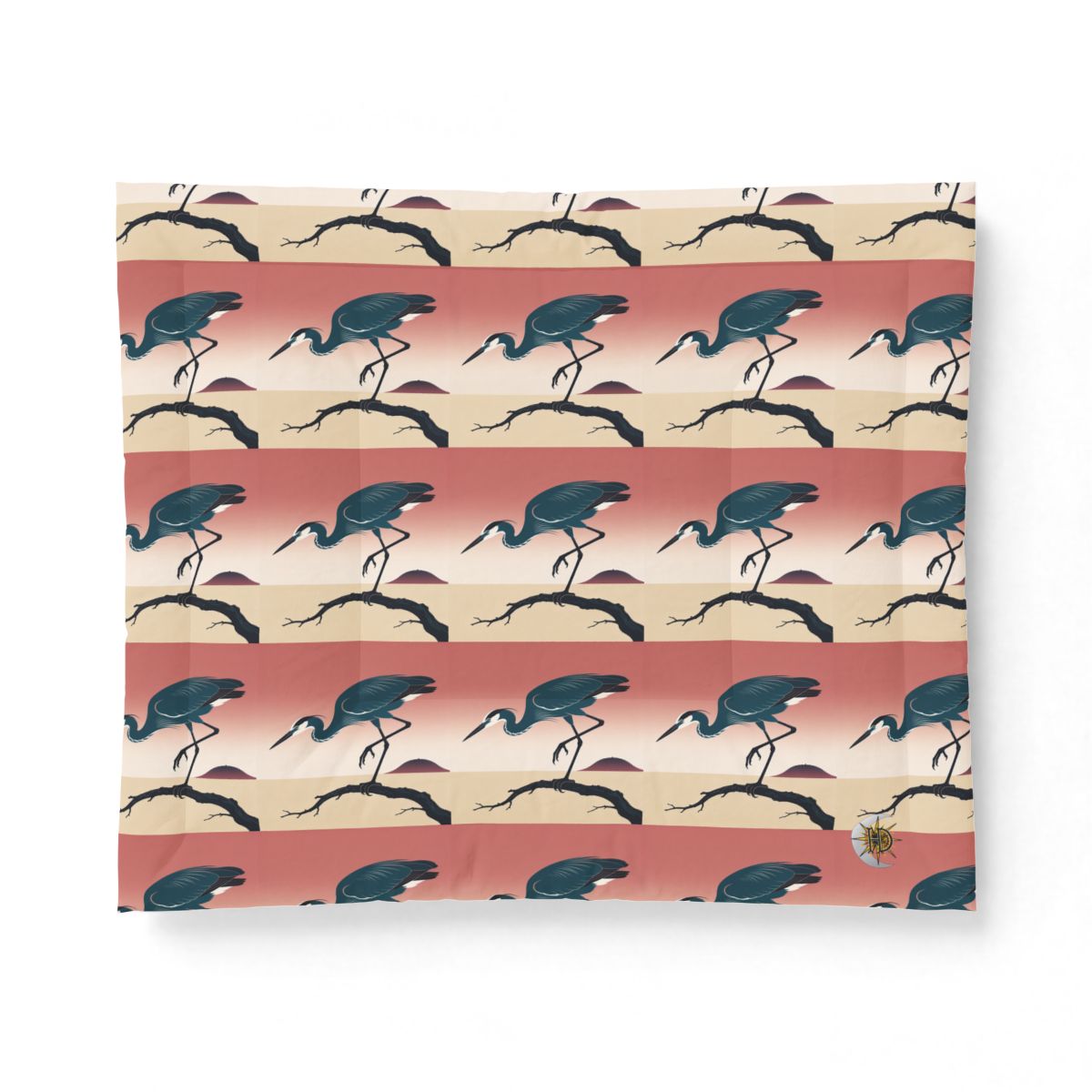 HD Coral Heron Cotton-Shell Comforter