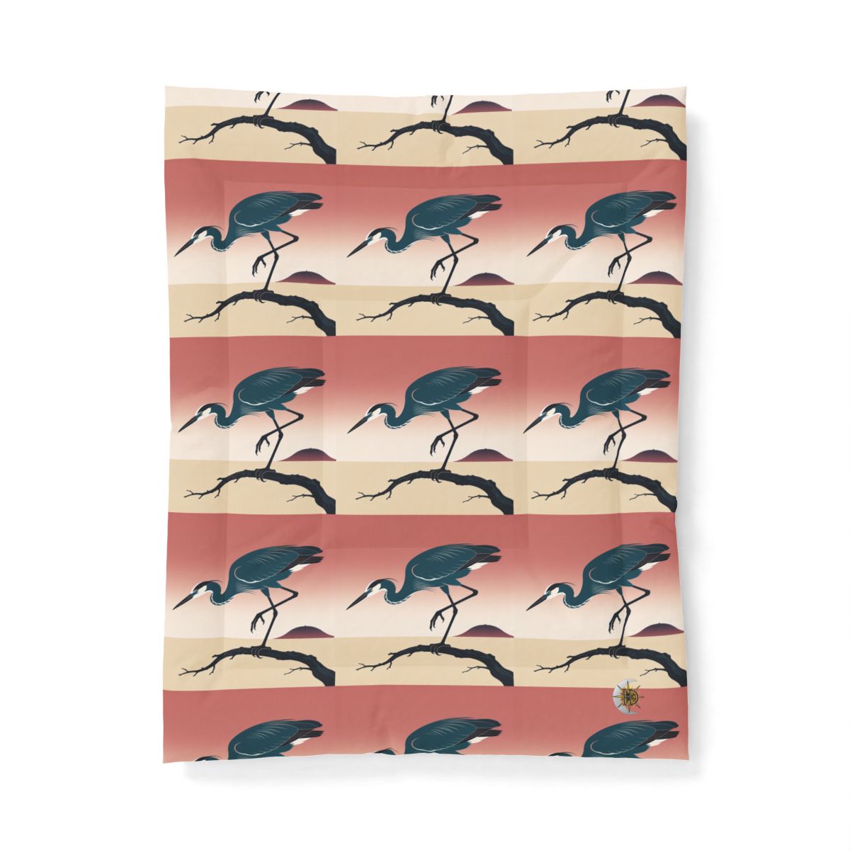 HD Coral Heron Cotton-Shell Comforter — additional view
