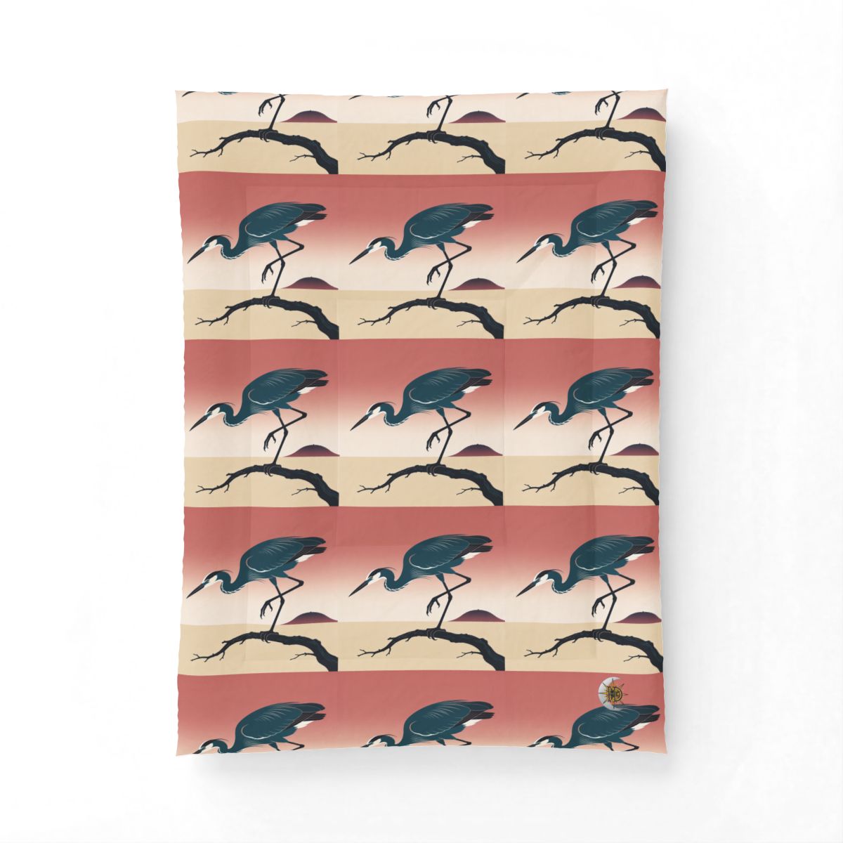 HD Coral Heron Cotton-Shell Comforter — additional view