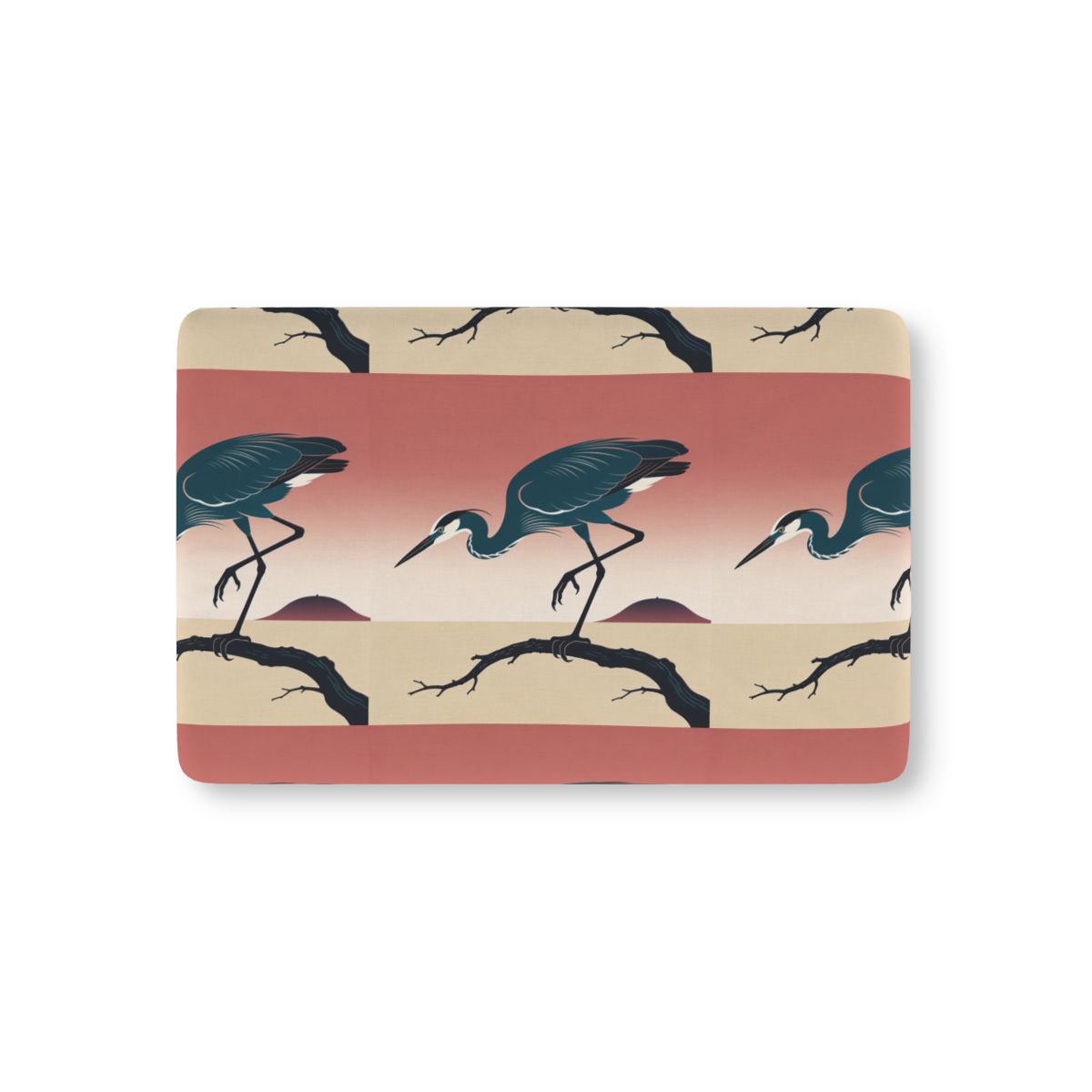 HD Coral Heron Fitted Crib Sheet