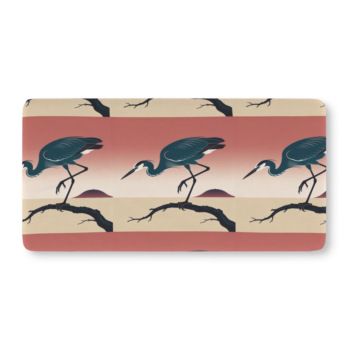 HD Coral Heron Fitted Crib Sheet — additional view