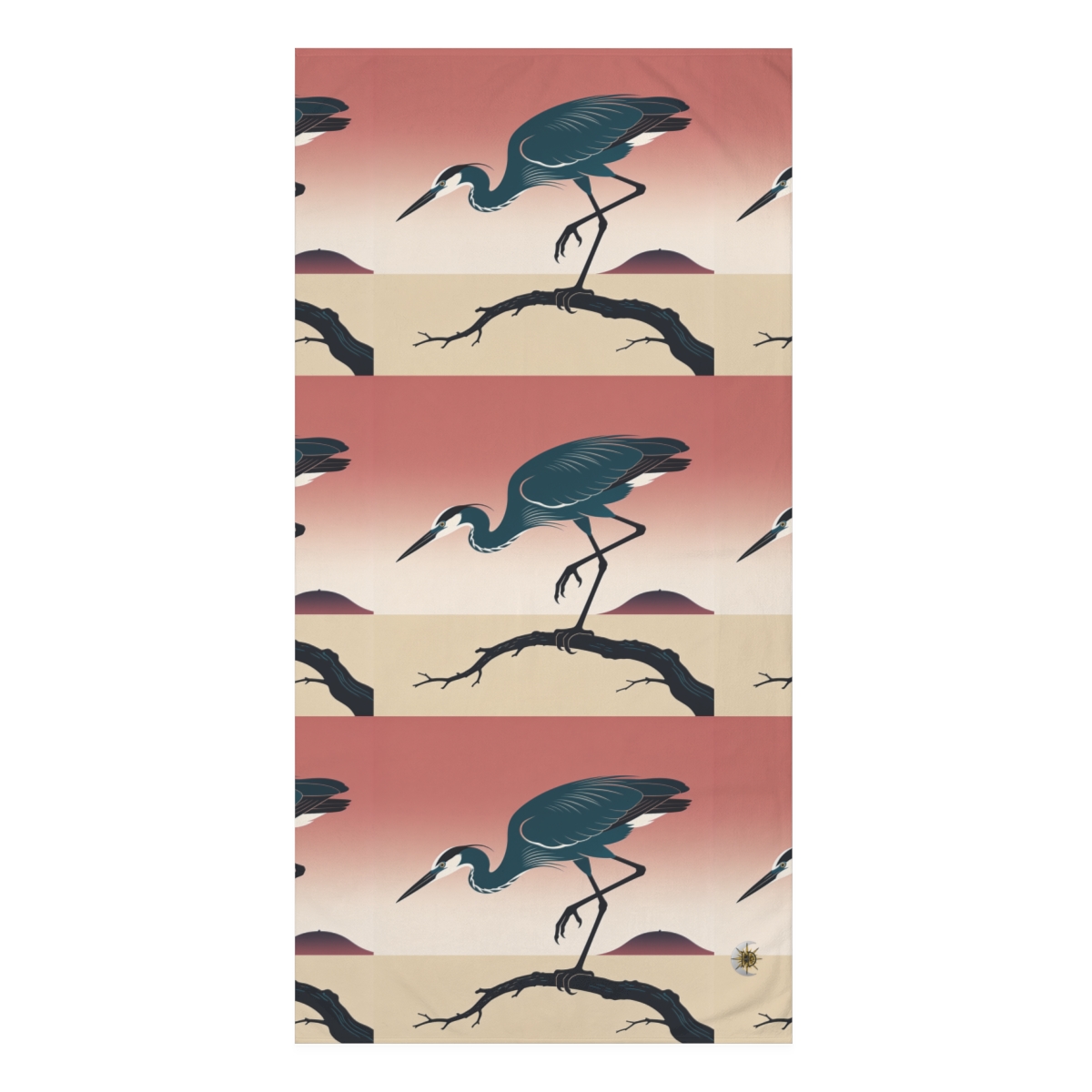 HD Coral Heron Mink-Cotton Bath Towel