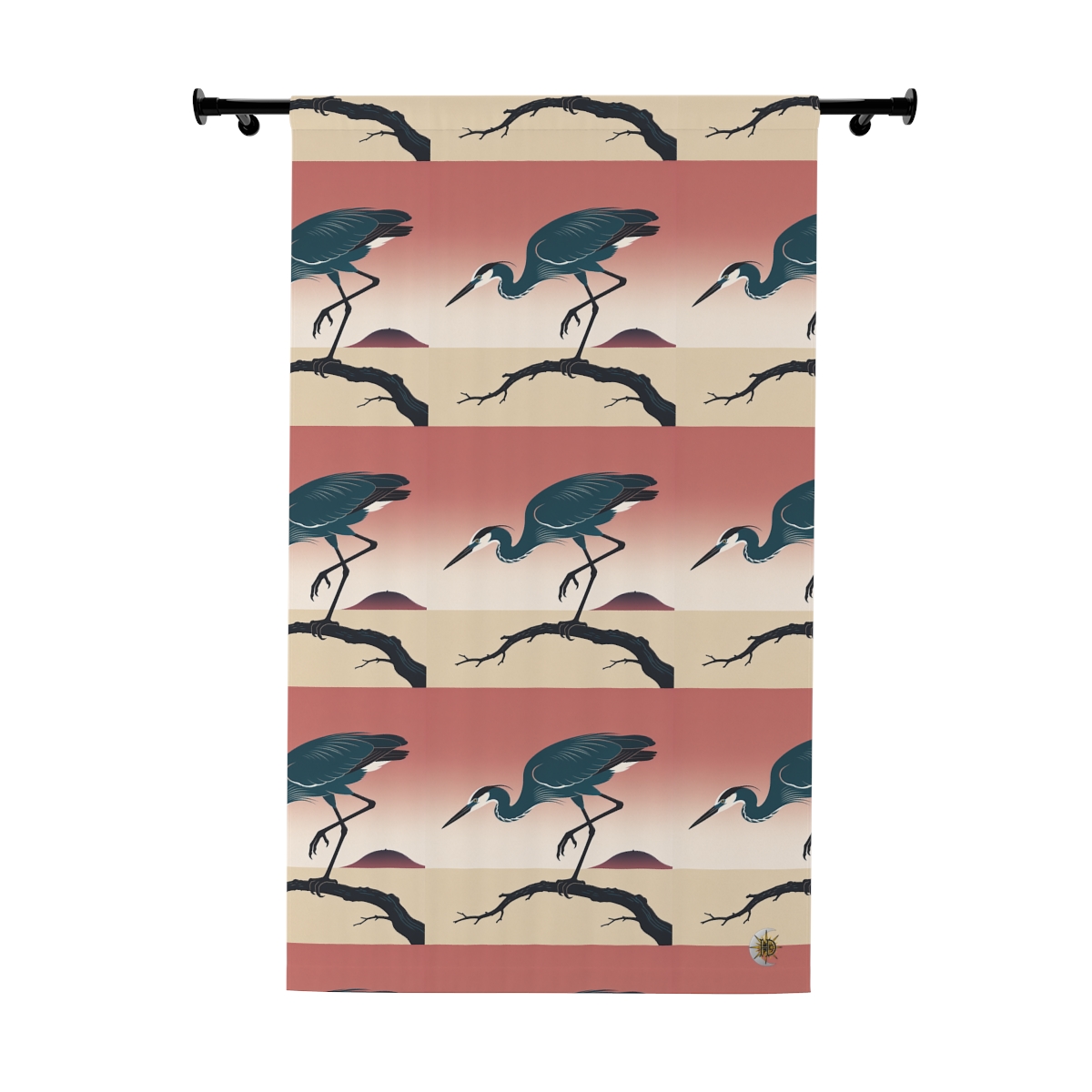HD Coral Heron Blackout Window Curtain Panel