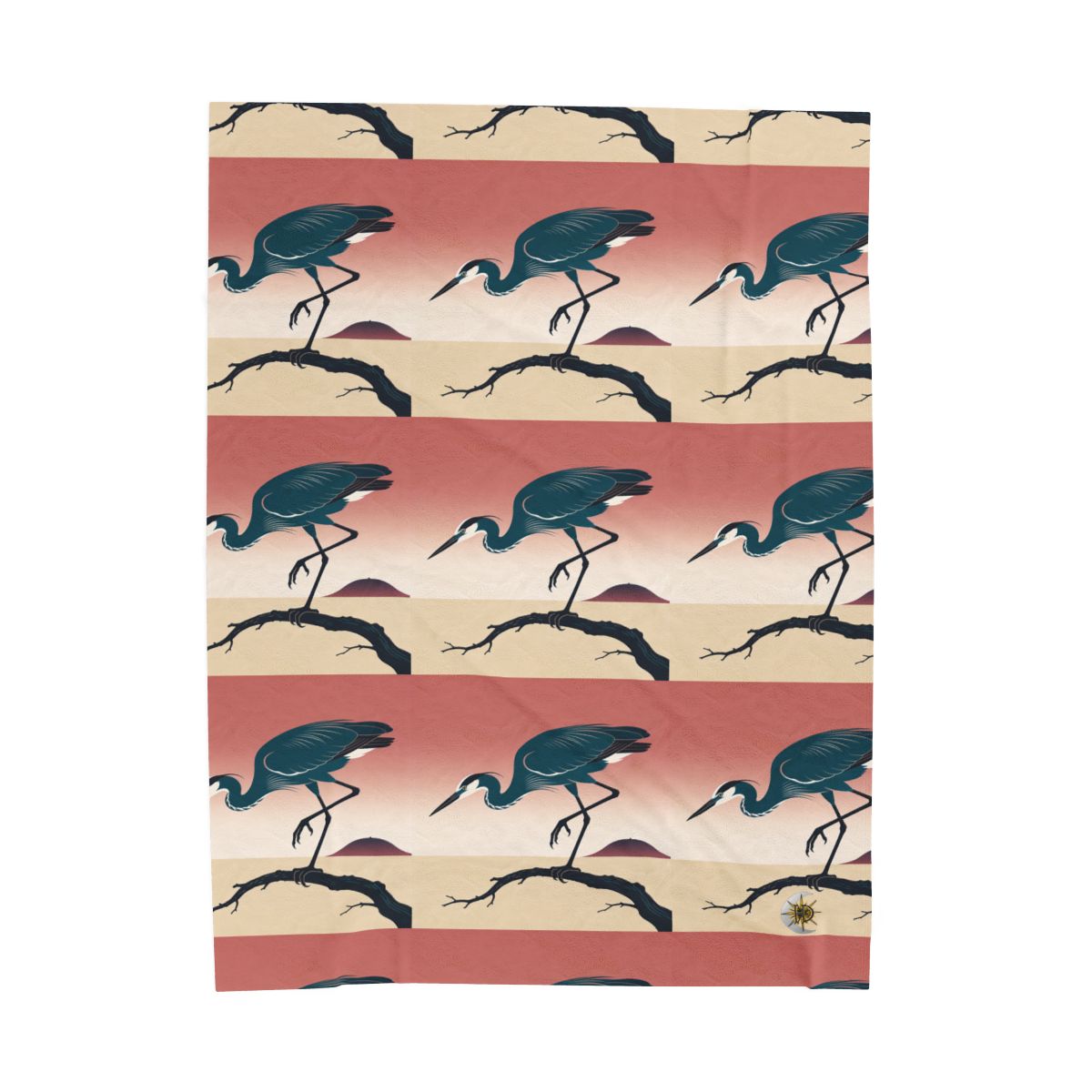 HD Coral Heron Velveteen Plush Blanket — additional view