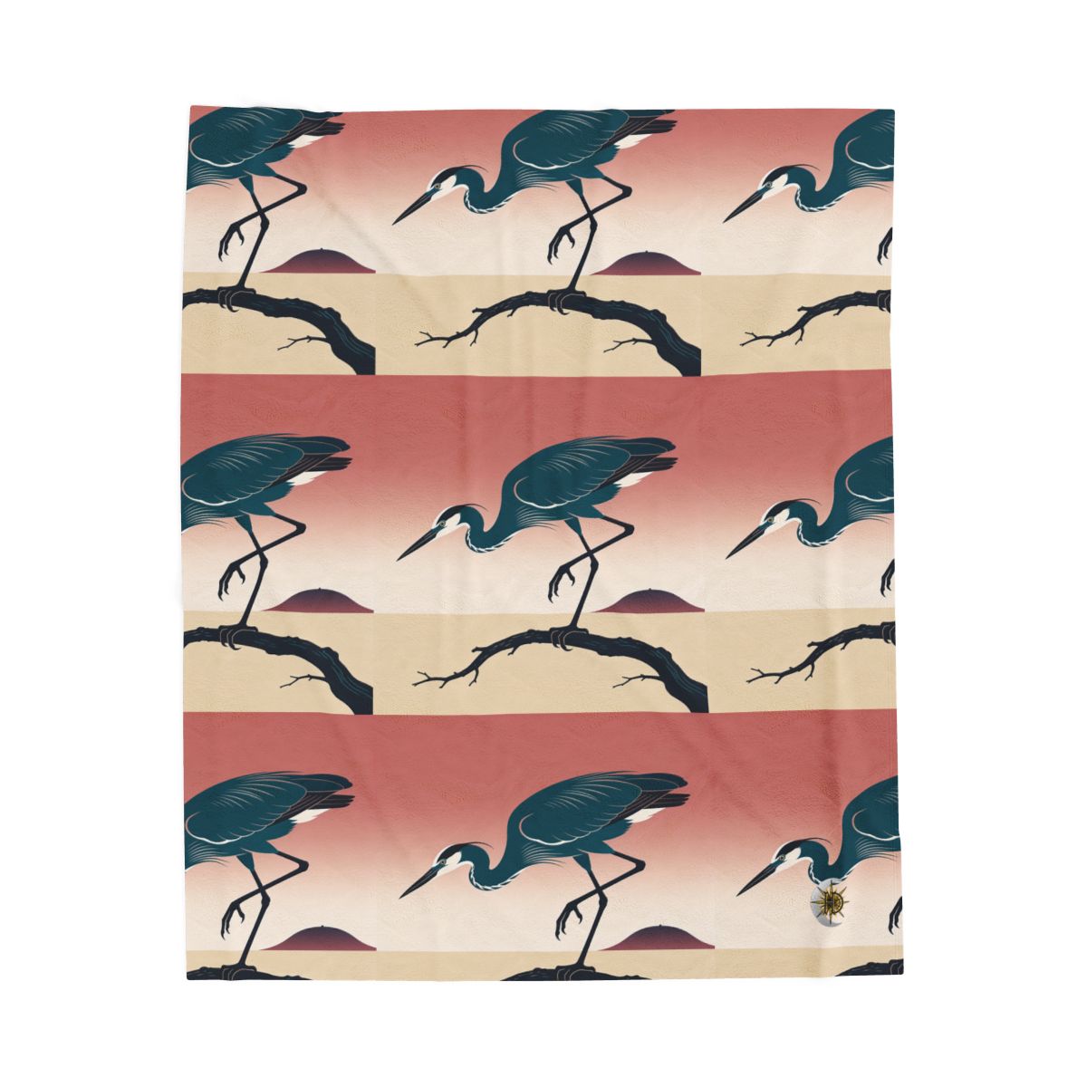 HD Coral Heron Velveteen Plush Blanket — additional view