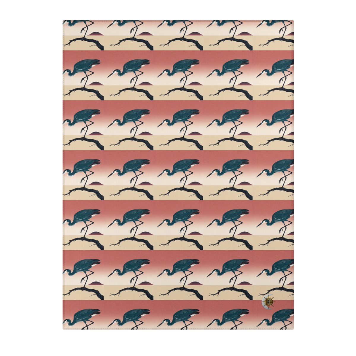 HD Coral Heron Polyester Chenille Area Rug — additional view