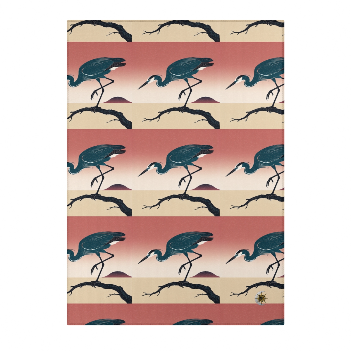 HD Coral Heron Polyester Chenille Area Rug — additional view