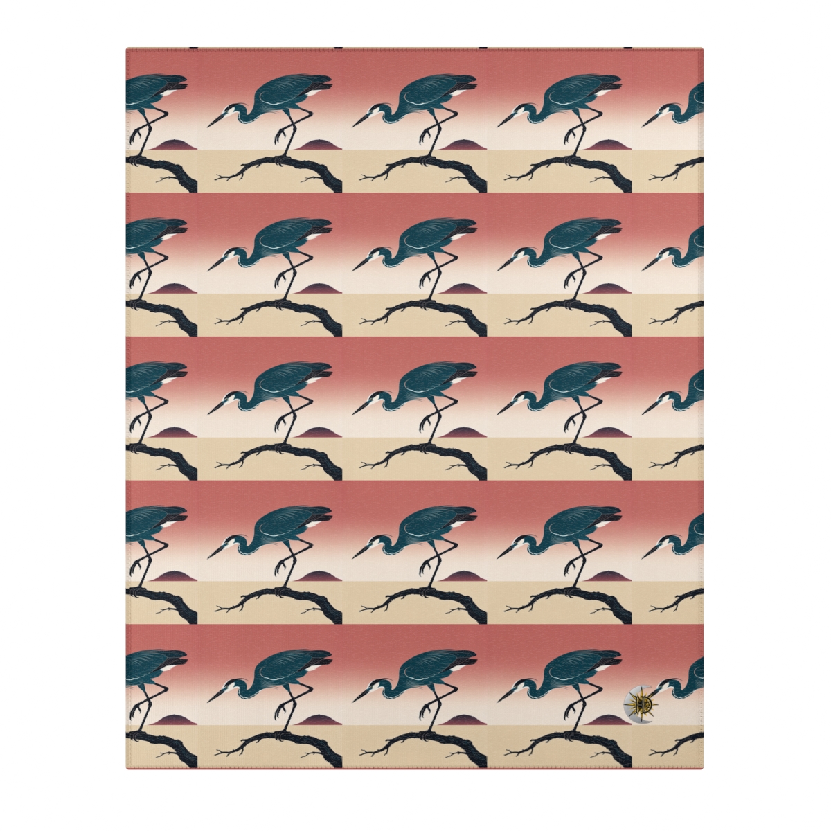 HD Coral Heron Polyester Chenille Area Rug — additional view