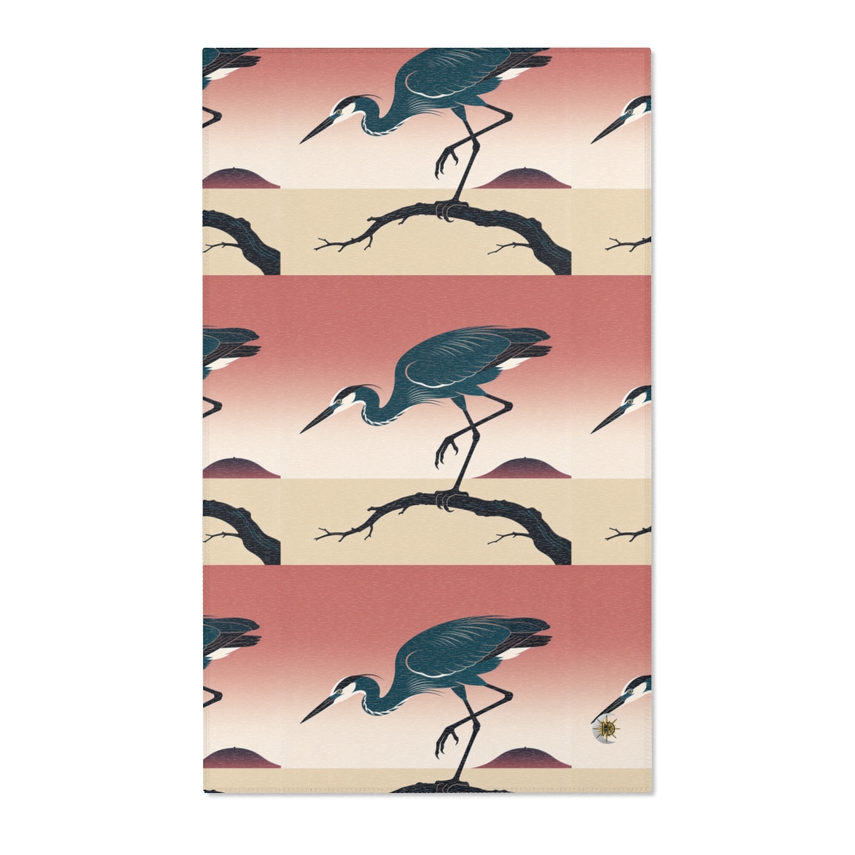 HD Coral Heron Polyester Chenille Area Rug — additional view