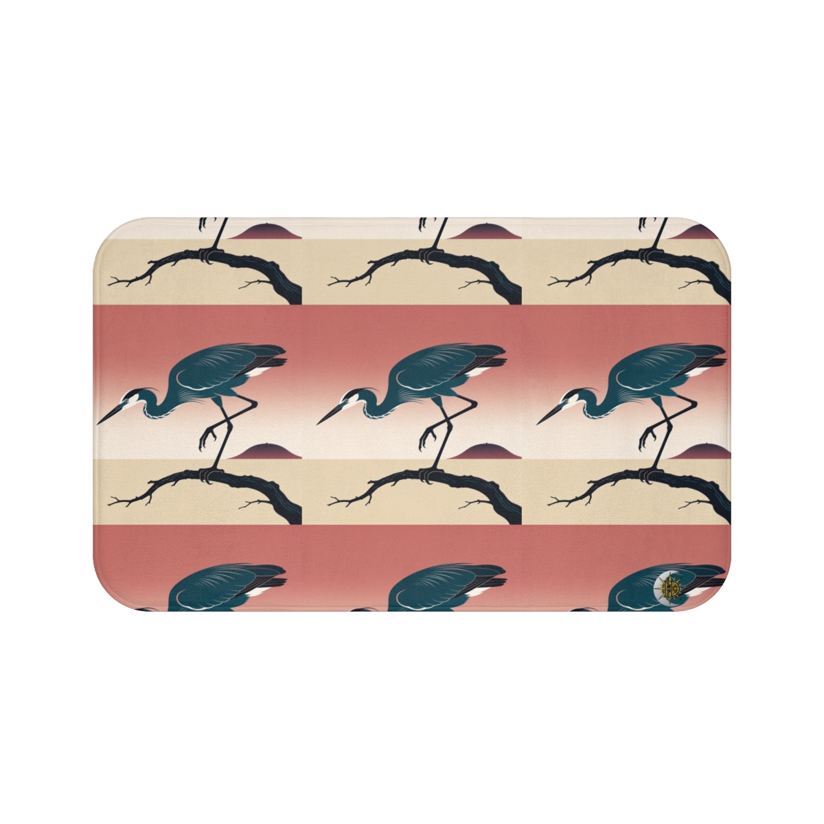 HD Coral Heron Memory-Foam Bath Mat