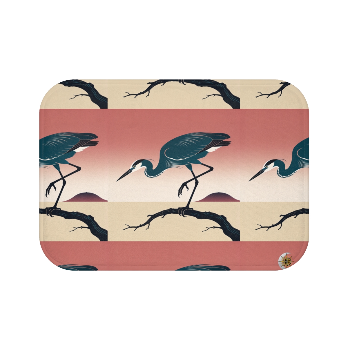 HD Coral Heron Memory-Foam Bath Mat — additional view