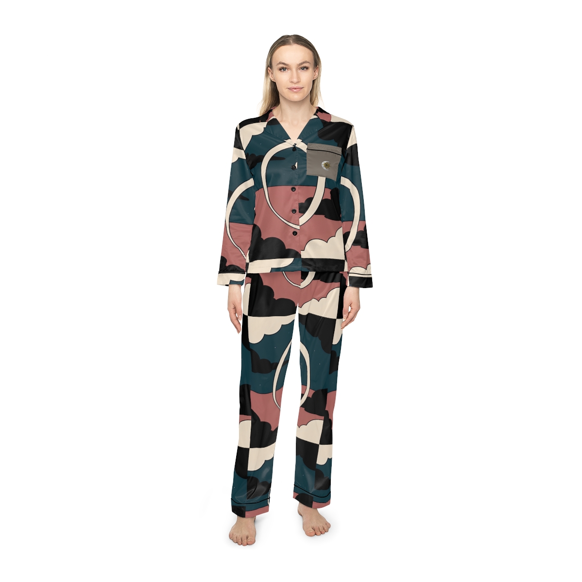 HD Cloudstar Halo Women’s Satin Pajama Set — additional view