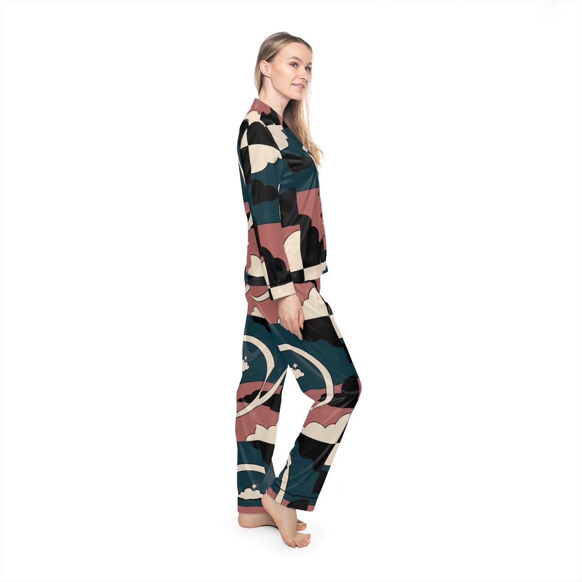 HD Cloudstar Halo Women’s Satin Pajama Set — additional view
