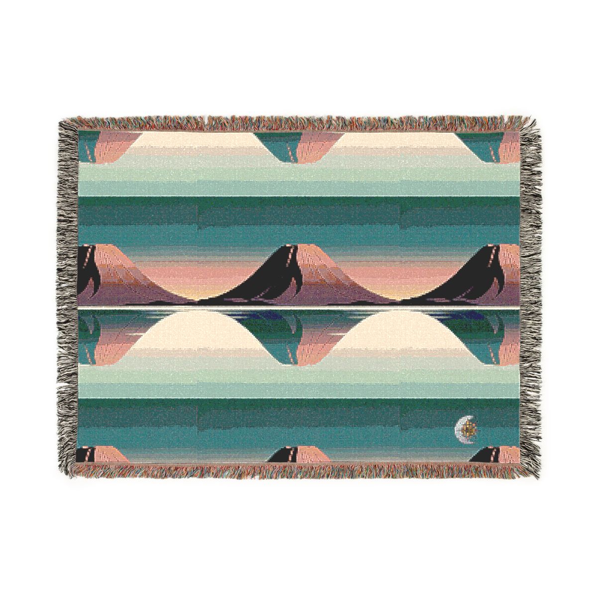 HD Rose Mountain Reflection 100% Cotton Woven Blanket — additional view