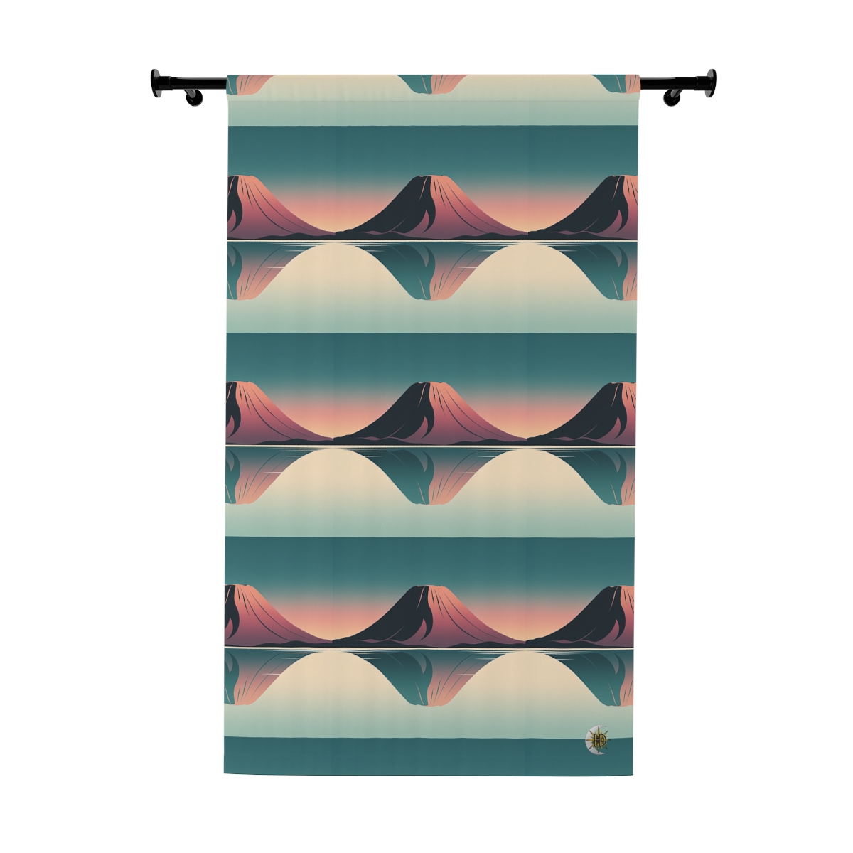 HD Rose Mountain Reflection Blackout Window Curtain Panel