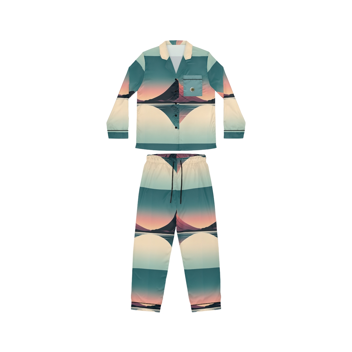 HD Rose Mountain Reflection Women’s Satin Pajama Set
