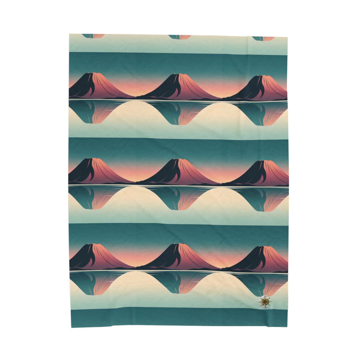 HD Rose Mountain Reflection Velveteen Plush Blanket — additional view