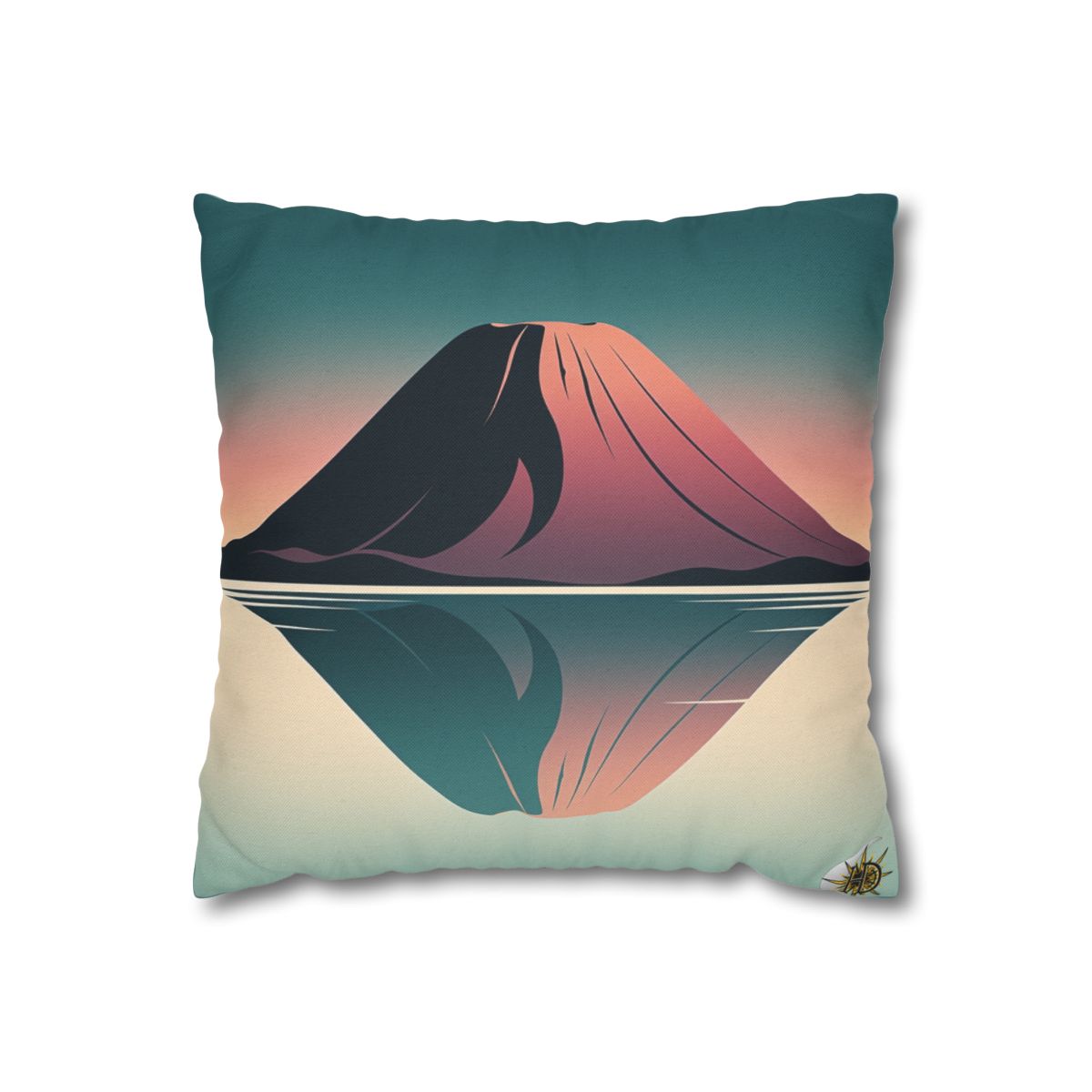 HD Rose Mountain Reflection Square Polyester Pillow Cover