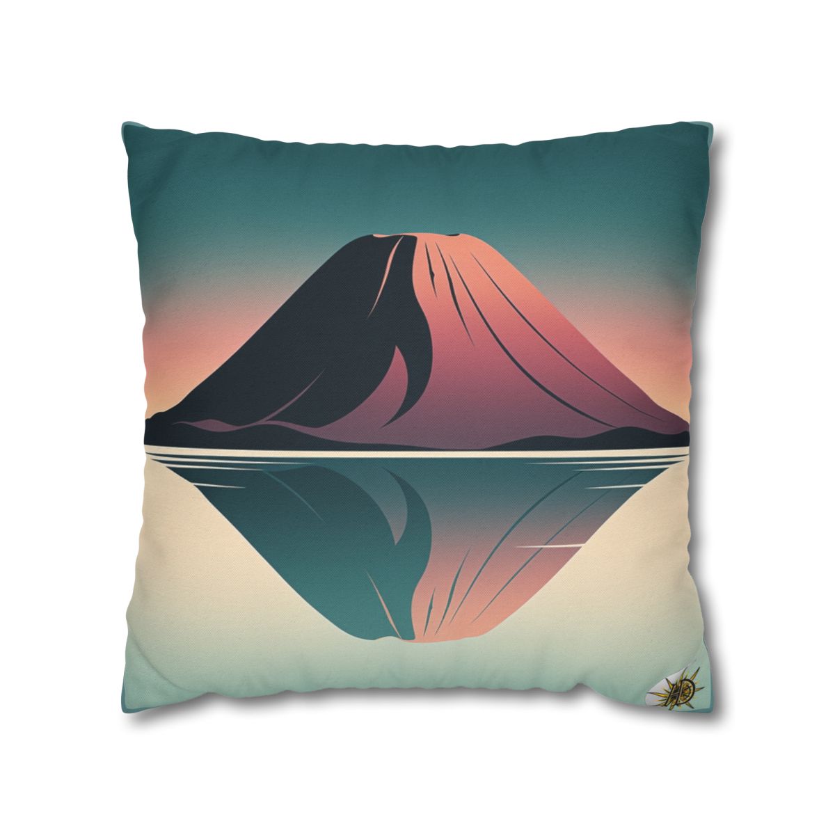 HD Rose Mountain Reflection Square Polyester Pillow Cover — additional view