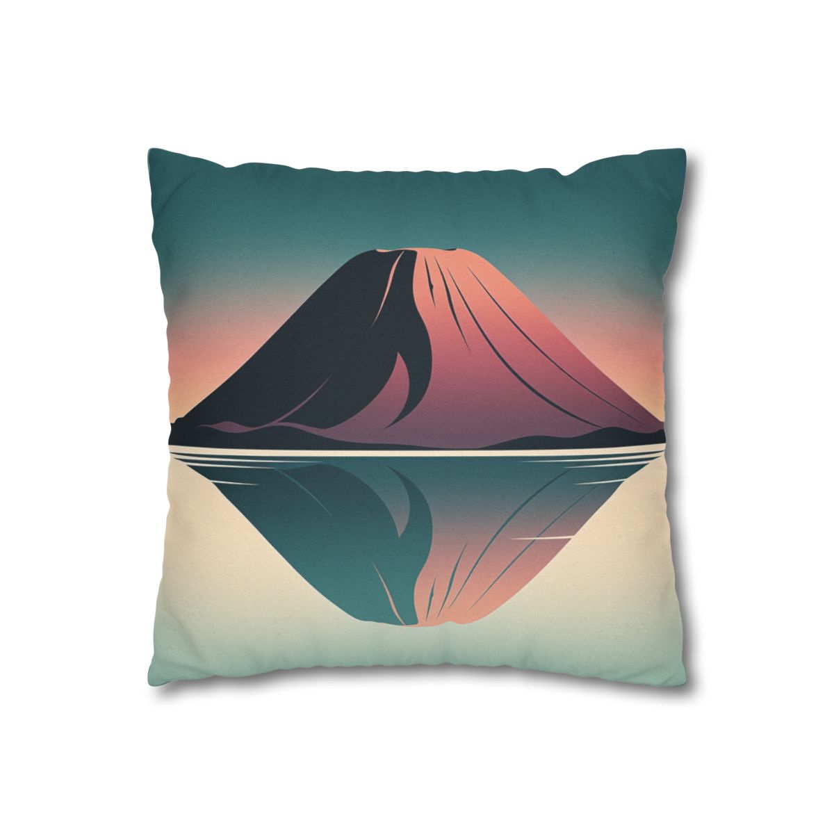 HD Rose Mountain Reflection Square Polyester Pillow Cover — additional view
