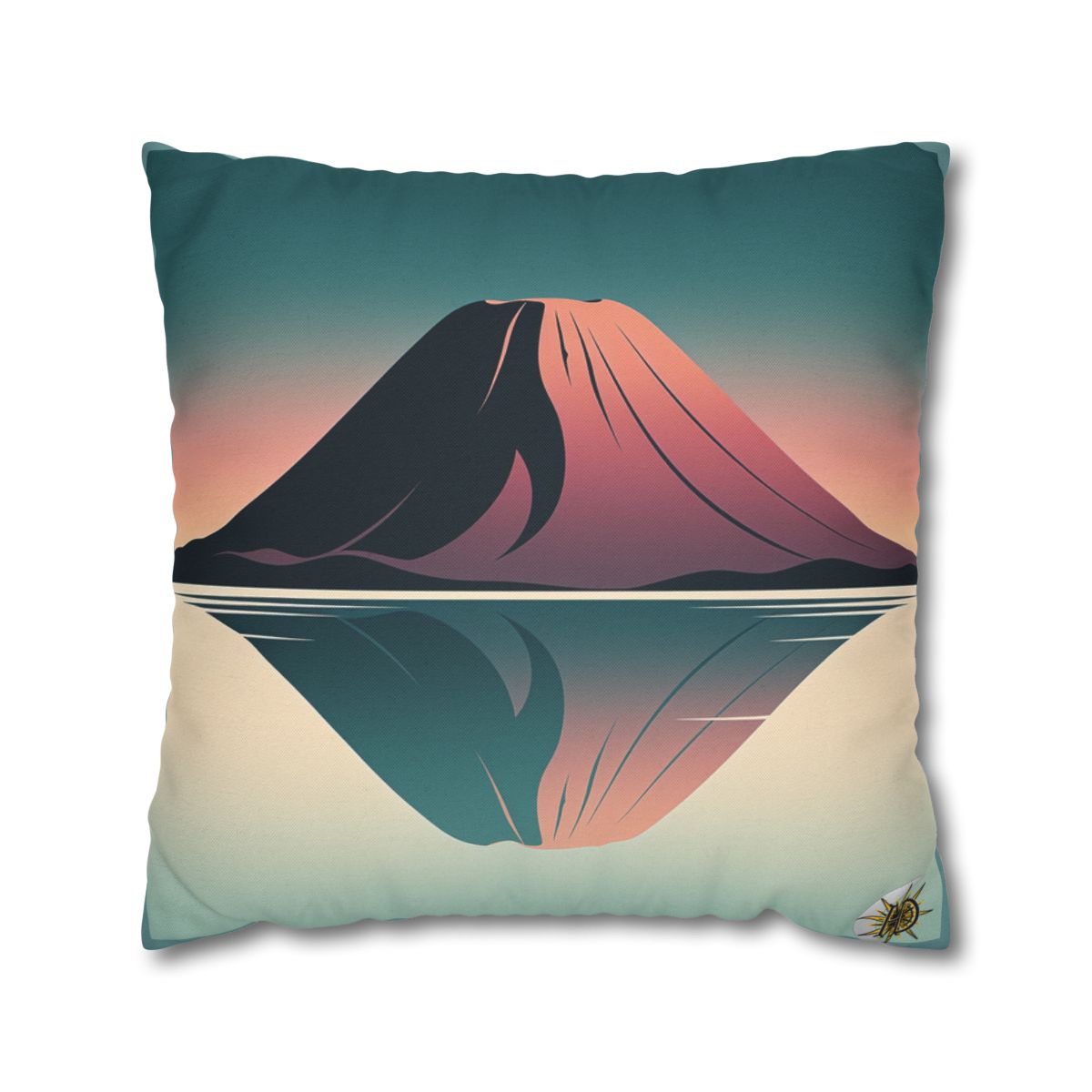 HD Rose Mountain Reflection Square Polyester Pillow Cover — additional view