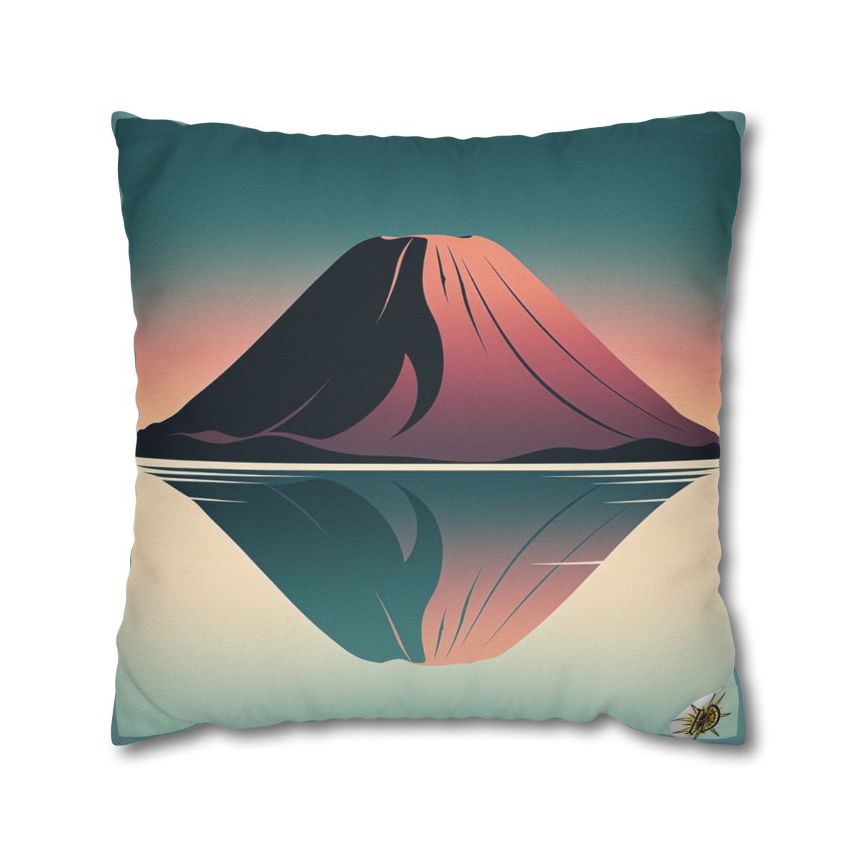 HD Rose Mountain Reflection Square Polyester Pillow Cover — additional view