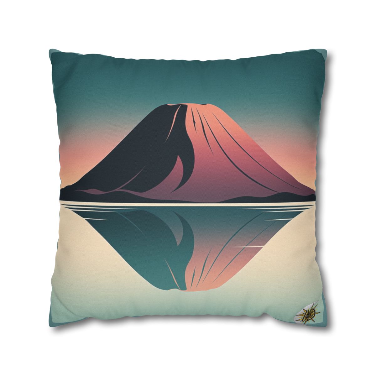 HD Rose Mountain Reflection Square Polyester Pillow Cover — additional view