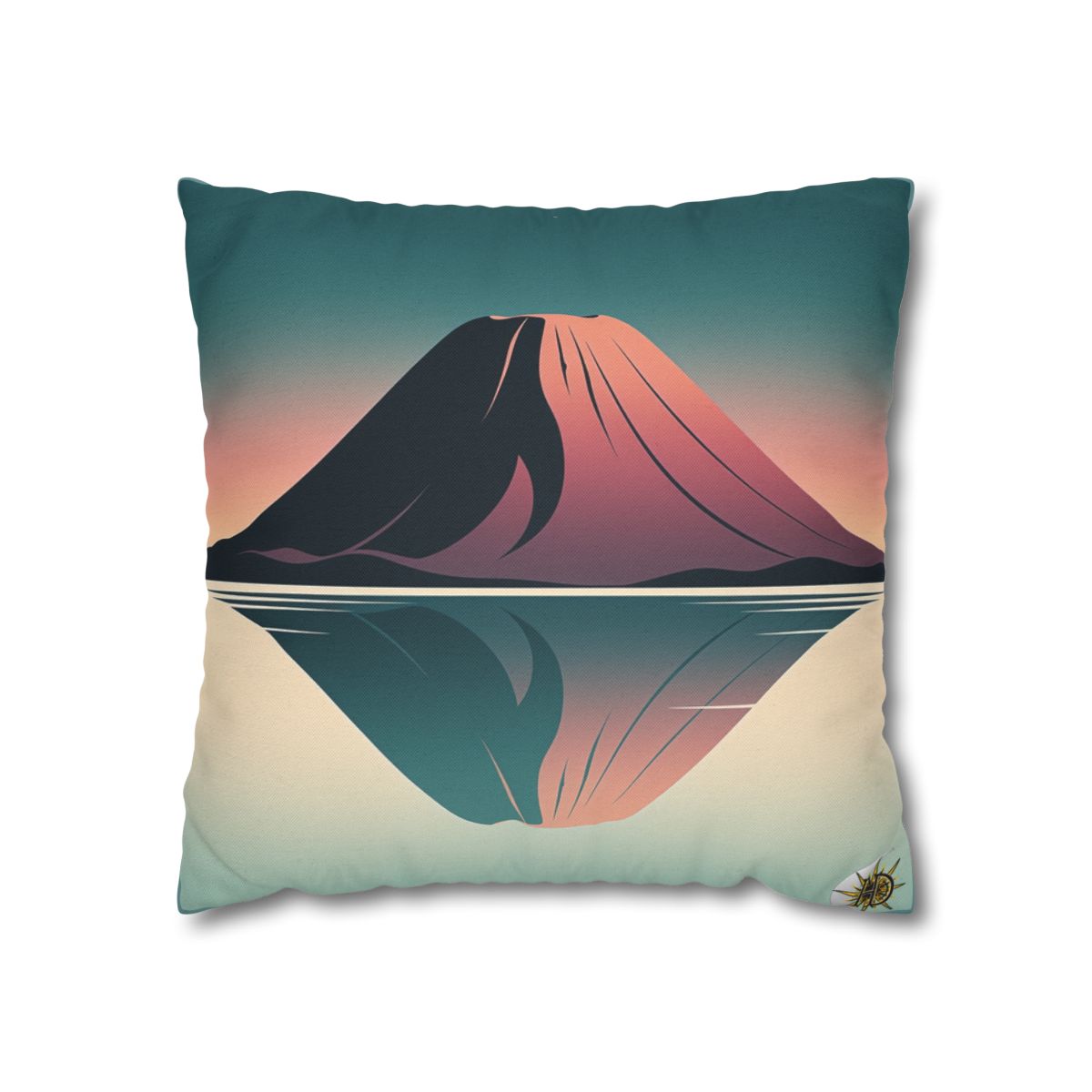 HD Rose Mountain Reflection Square Polyester Pillow Cover — additional view