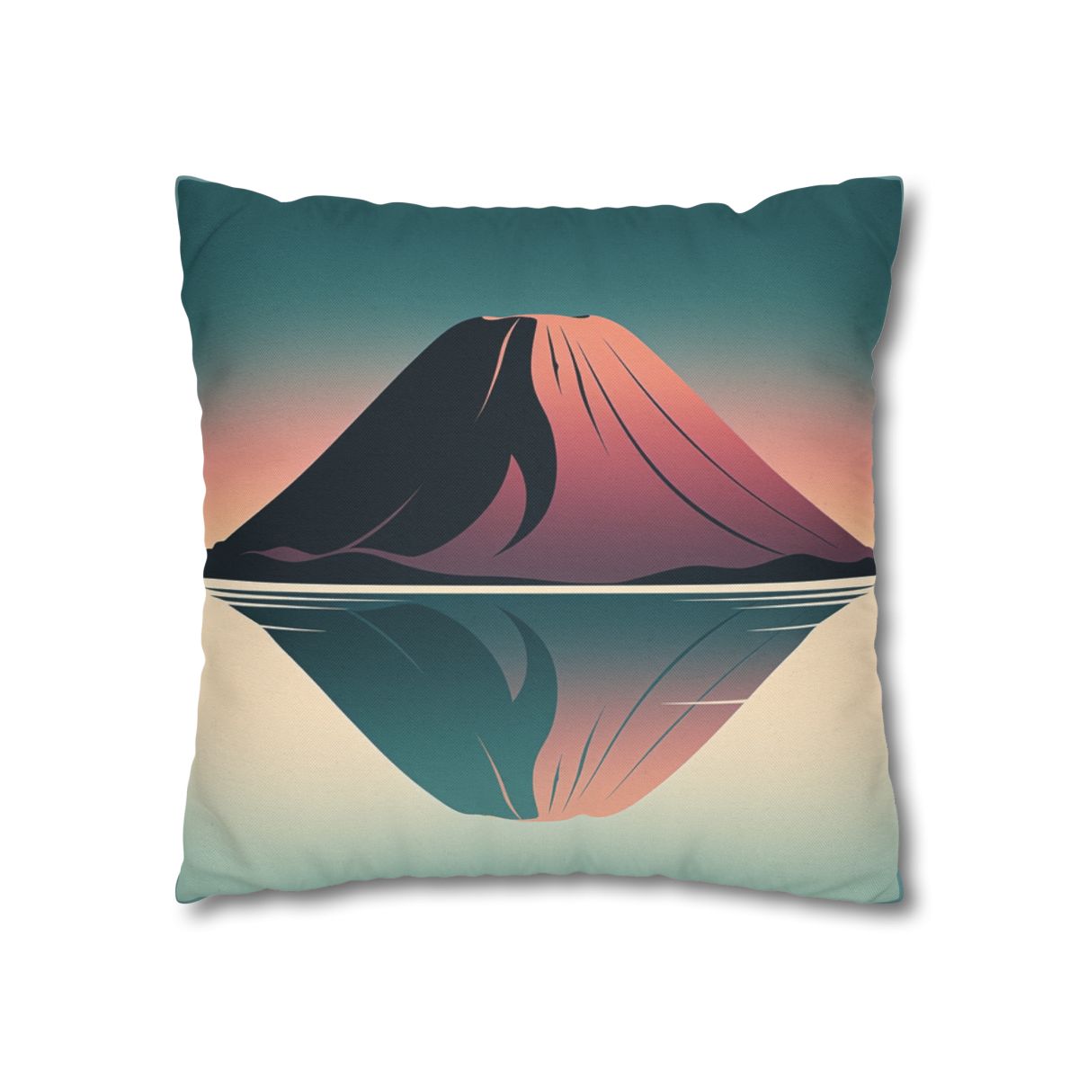 HD Rose Mountain Reflection Square Polyester Pillow Cover — additional view