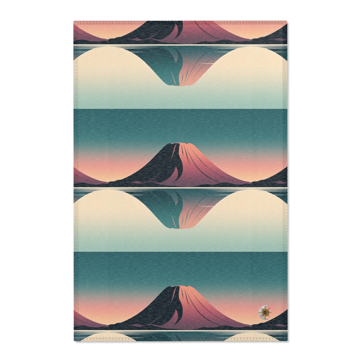 HD Rose Mountain Reflection Polyester Chenille Area Rug