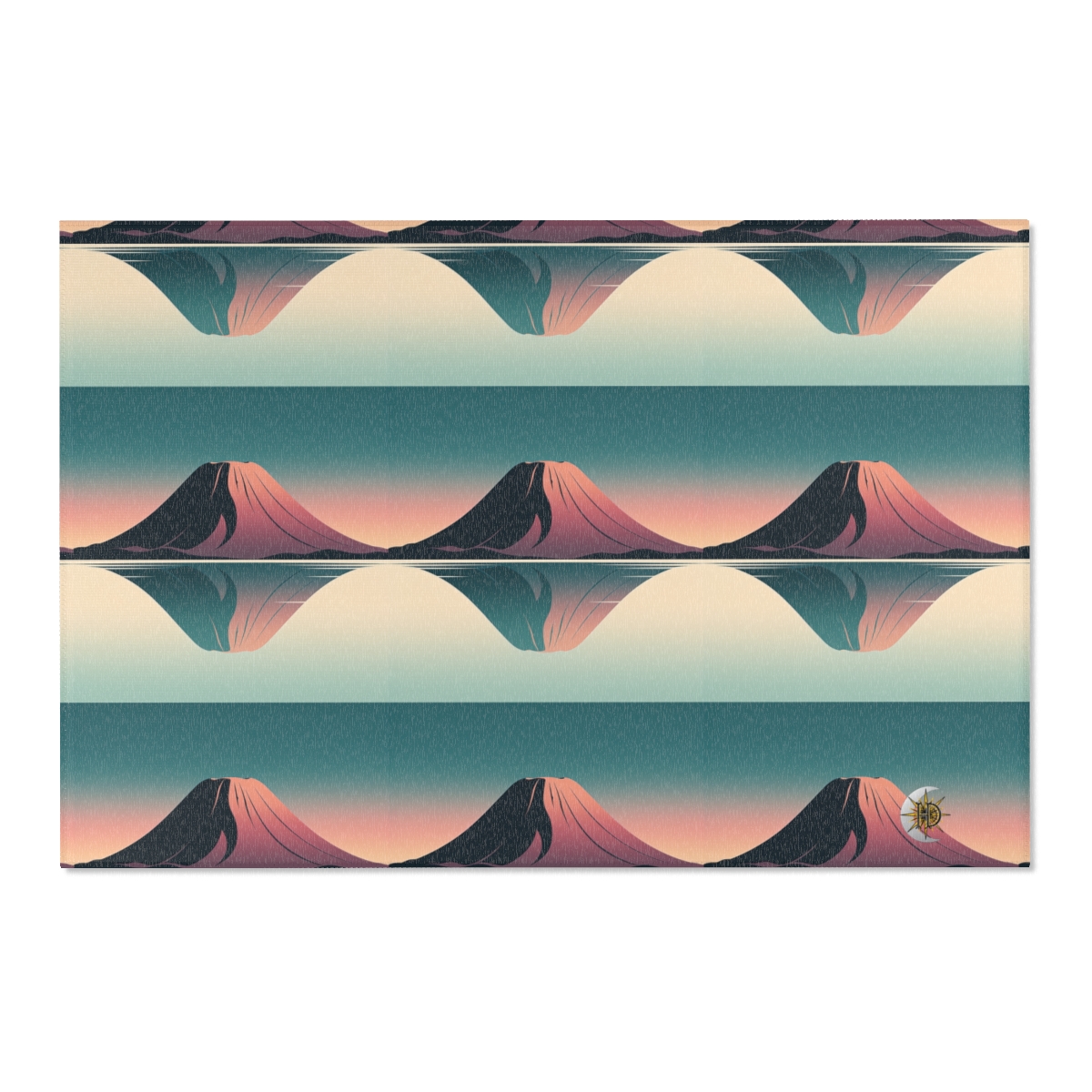 HD Rose Mountain Reflection Polyester Chenille Area Rug — additional view