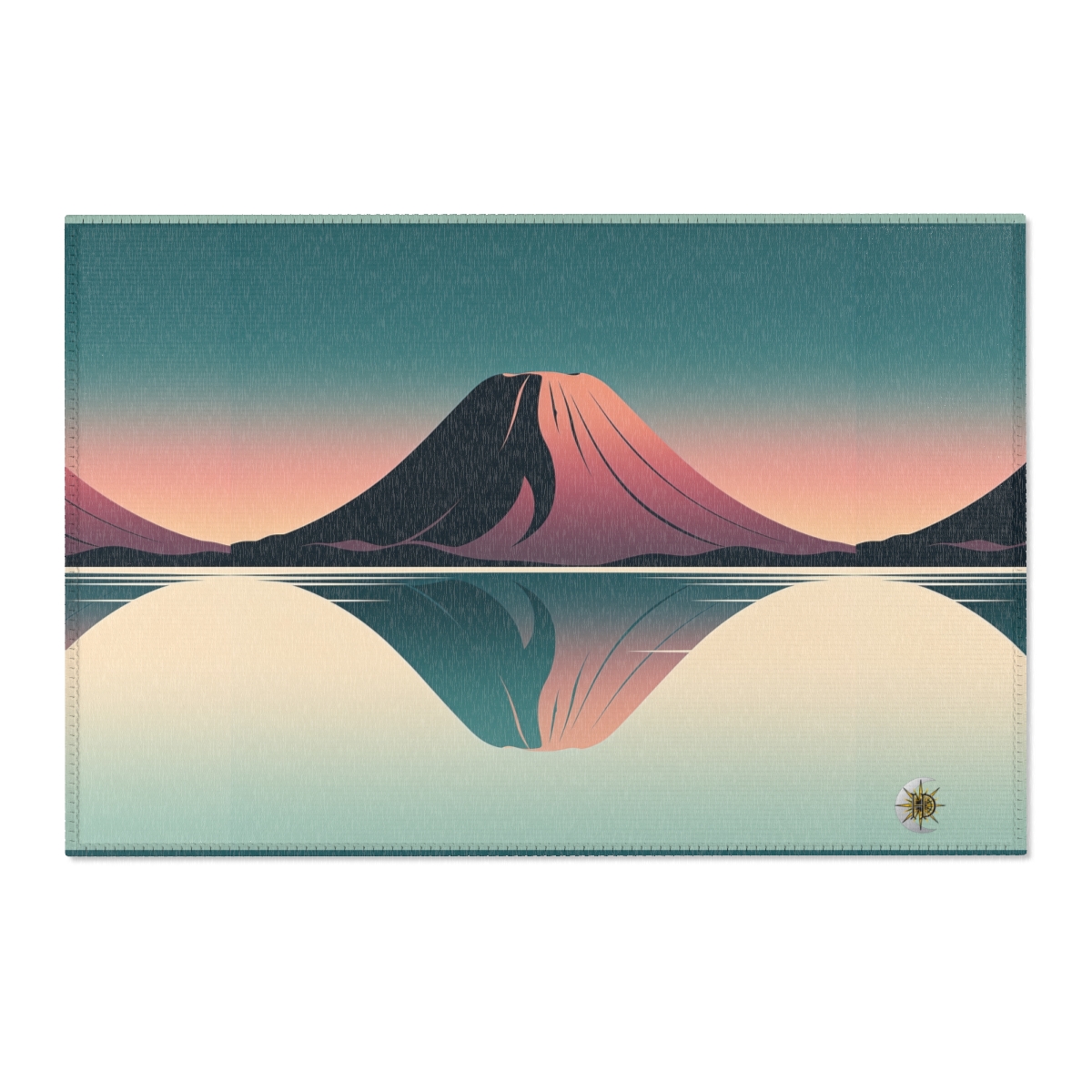 HD Rose Mountain Reflection Polyester Chenille Area Rug — additional view