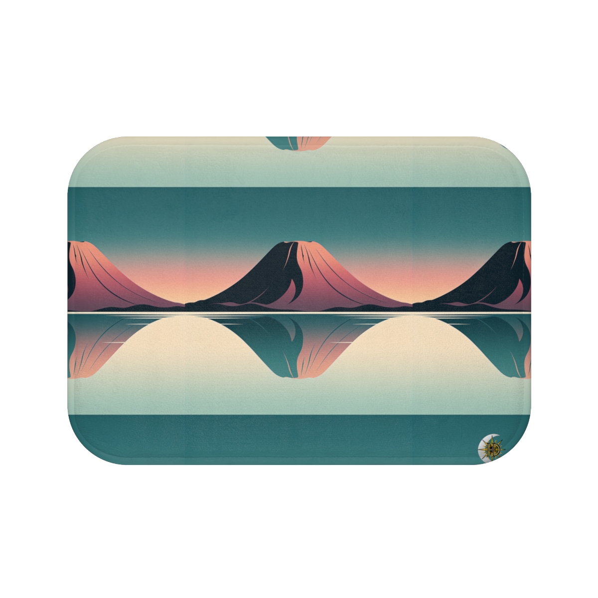 HD Rose Mountain Reflection Memory-Foam Bath Mat — additional view