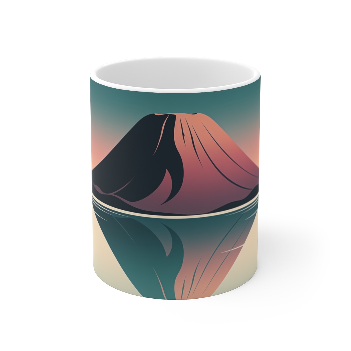 HD Rose Mountain Reflection Ceramic Mug 11oz