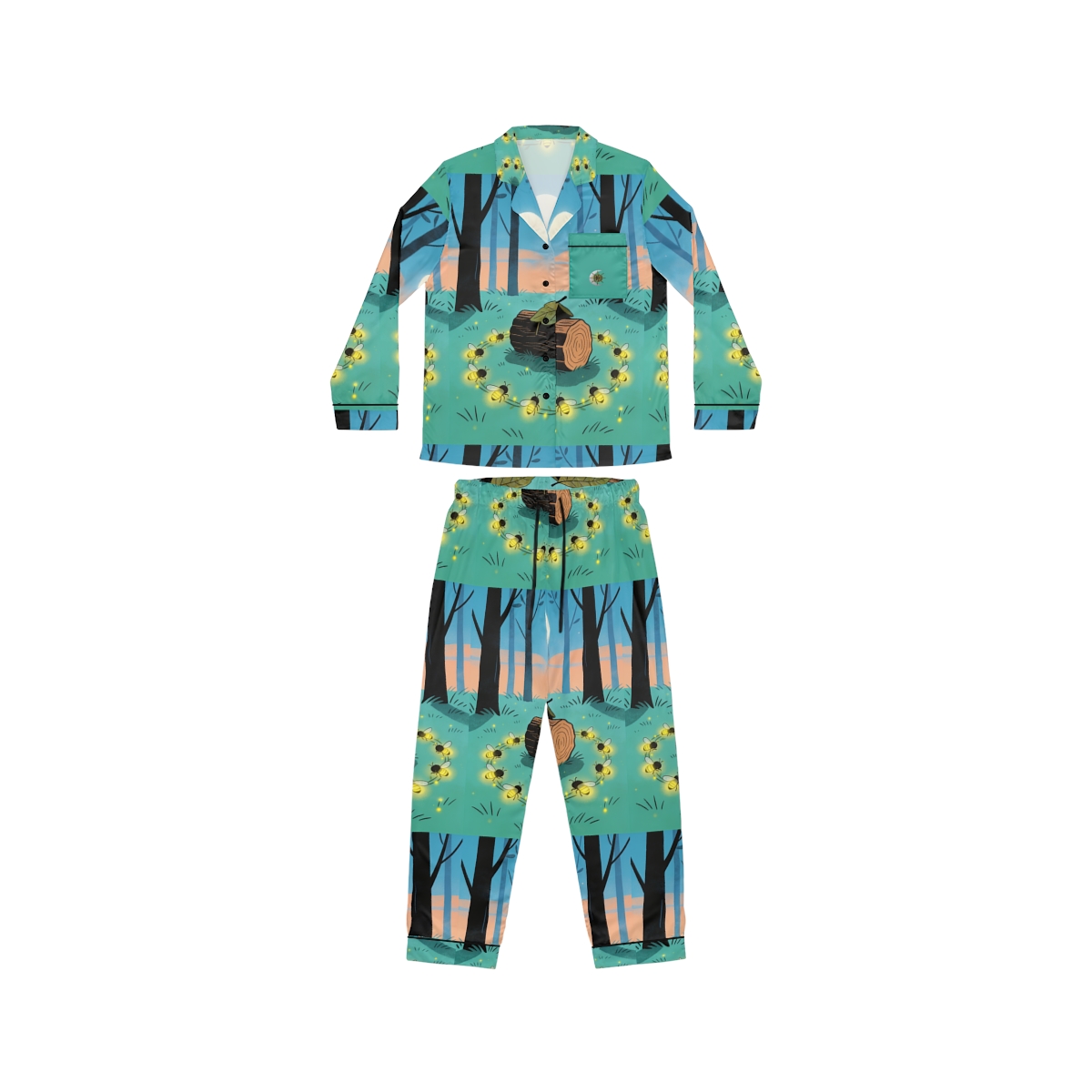HD Firefly Circle Women’s Satin Pajama Set