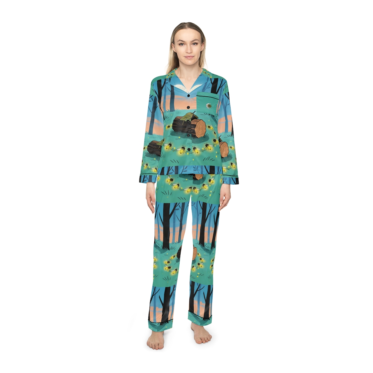 HD Firefly Circle Women’s Satin Pajama Set — additional view