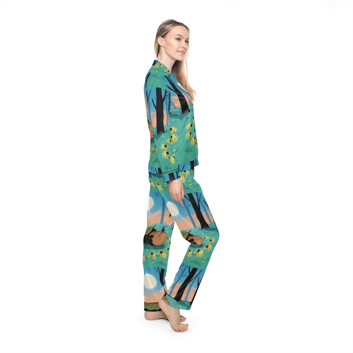 HD Firefly Circle Women’s Satin Pajama Set — additional view