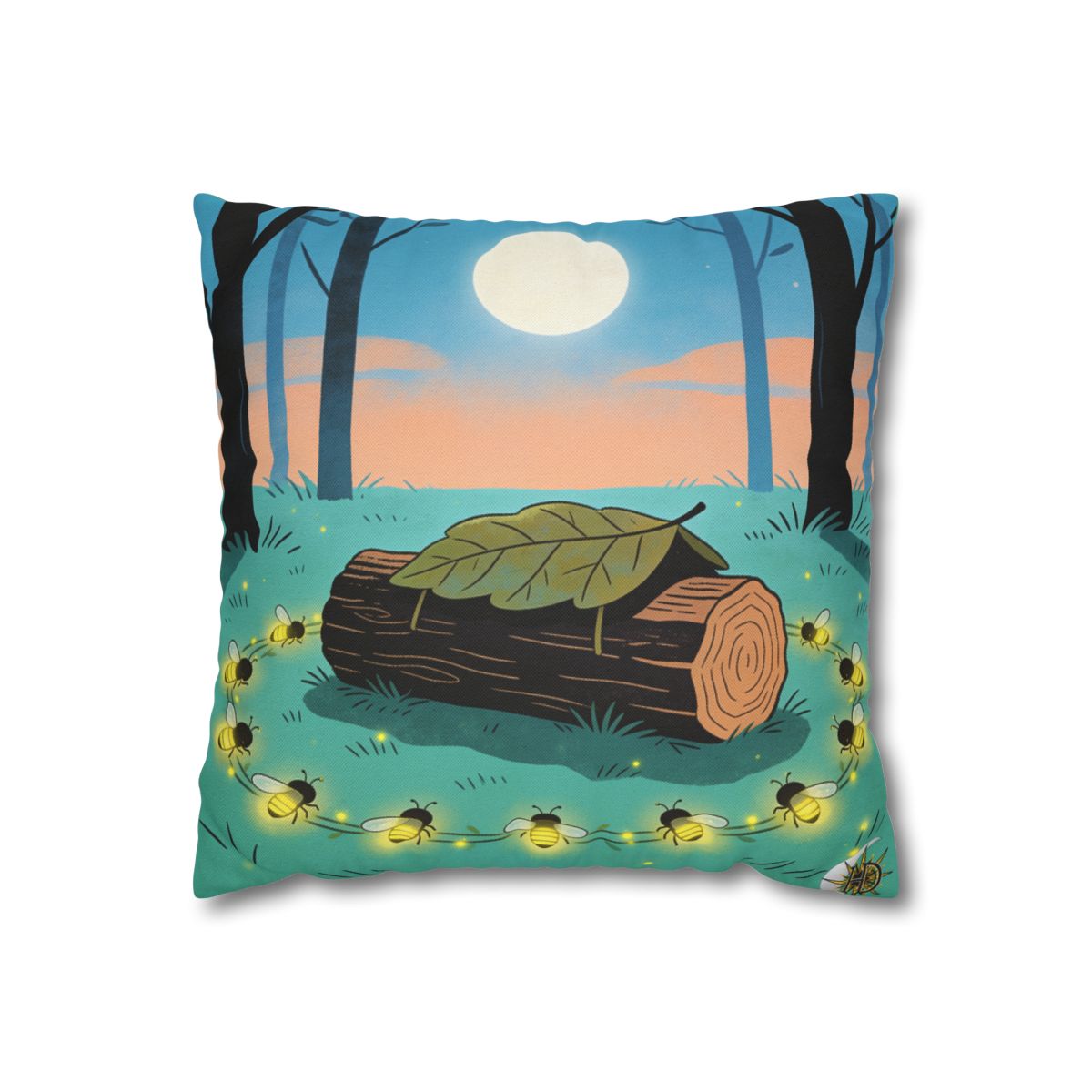HD Firefly Circle Square Polyester Pillow Cover